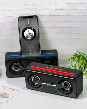 

T28 Mini Wireless Bluetooth 5.0 Outdoor Speaker Super Bass Subwoofer Music Player Mobile Phone Stand Loudspeaker Support TF Card