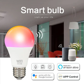 

1Pcs WiFi Light Bulb, Multifunctional LED Smart Bulb Color Changing WiFi RGB Light Bulbs for Home Hotel Party Bubble Ball Bulbs