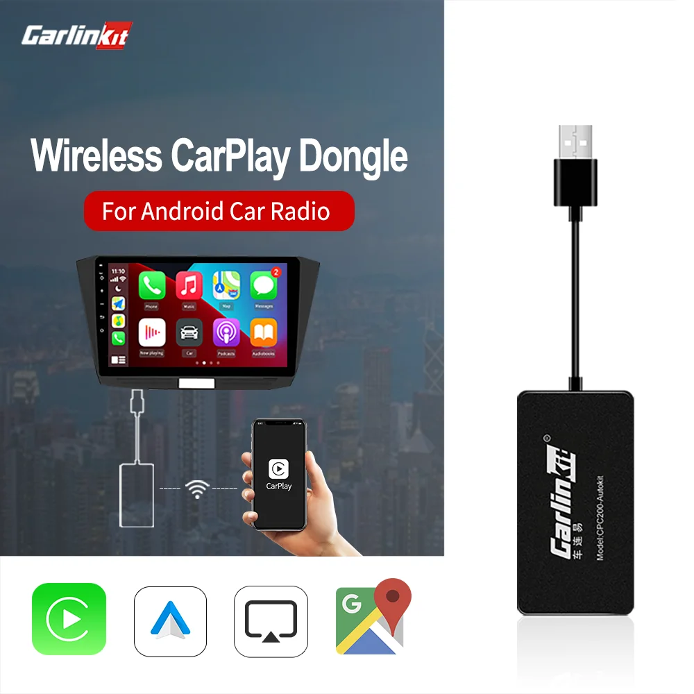Carlinkit беспроводной адаптер CarPlay Android авто для навигационный плеер Apple Carplay Mirrorlink IOS