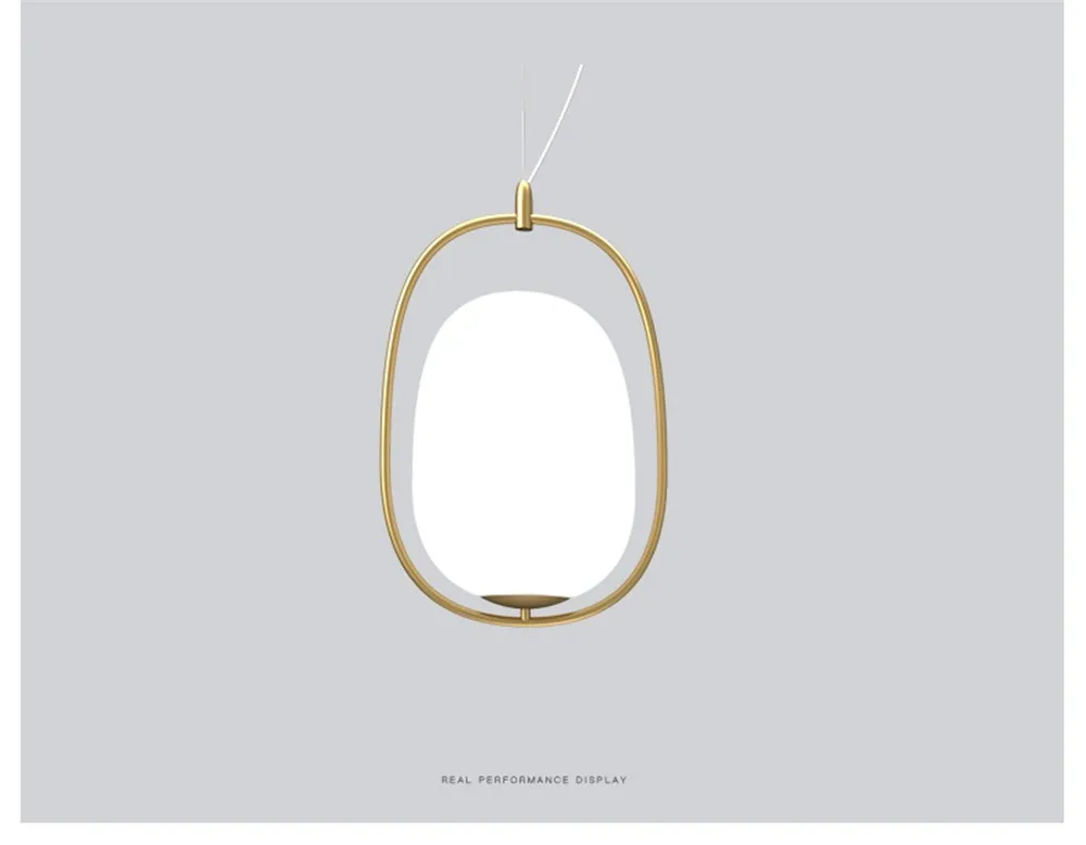 Loft Decor Post Modern LED Pendant Light Iron Gold Circle Glass Hanging Lamp Dining Room Indoor Lighting Fixtures Hanglamp (3)