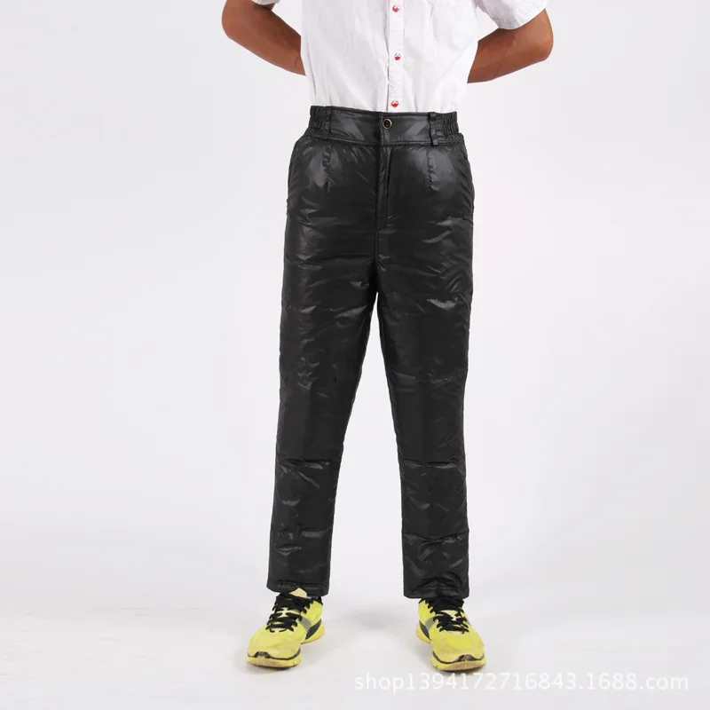 

2020 men winter ultralight down pants thickening duck down tall waist outer wear warm trousers