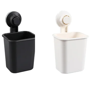 

1 PC Suction Cup Toothbrush Cup Holder Rack Plastic Holder Toothpaste Storage Box for Kitchen Bathroom Toilet