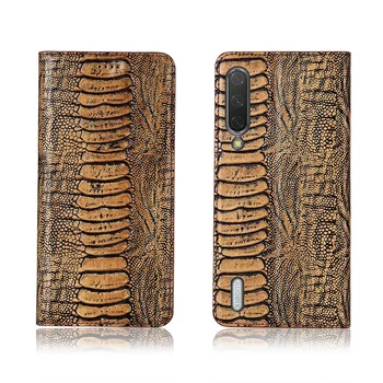 

Ostrich foot pattern genuine leahther phone bag for Xiaomi CC9 magnetic phone case coque for Xiaomi CC9e flip cover funda capa
