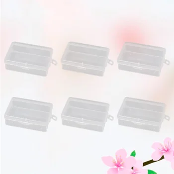 

6pcs Rectangular Plastic Storage Box Small Transparent Case Jewelry Container Collection Organizer (11#-2)