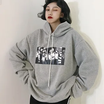 

Korean Fleece Casual Womens Sweatshirt Hoodies Harajuku Long Sleeve Cartoon Cosplay Hoodied 2020 Spring Autumn Pullovers Tops