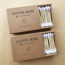 1000 шт бамбуковые ватные палочки с двойной головкой для взрослых, ватные тампоны для макияжа, деревянные палочки, чистка ушей, инструменты для ухода за здоровьем