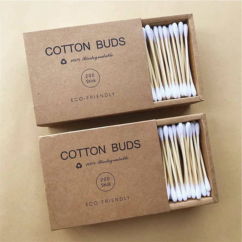 

1000Pcs Bamboo Cotton Buds Double Head Adults Makeup Cotton Swab Microbrush Wood Sticks Nose Ears Cleaning Health Care Tools