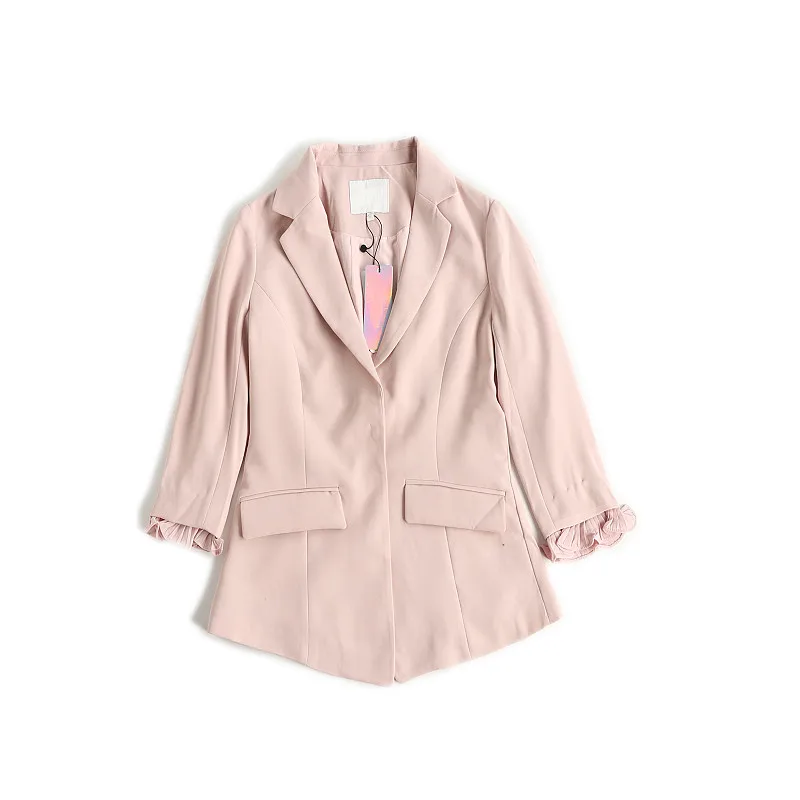 

Xec12 Joint Falbala Sleeve Pink Suit