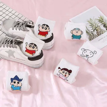 

New Women Comfortable Short Socks Lovely Cartoon Polyester Middle Tube Sock Spring Summer Casual High Quality Hosiery