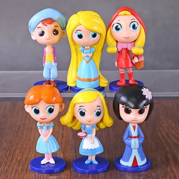 

6pcs/set Anime Little Red Riding Hood mulan Cinderella Snow White Ariel Figures PVC Collection toy