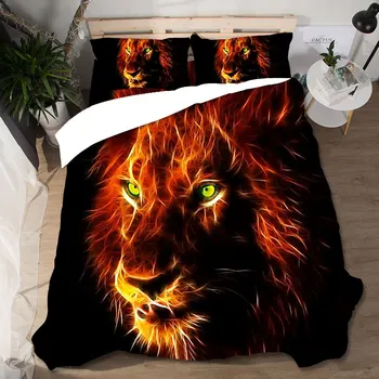 

High Quality The Lion King Printing Bed Linen Bed Sets Bedding Pillowcases Printing Home Textile Lovely Couple Queen King Size