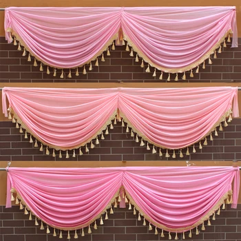 

Decorations Home for Living Room Wedding Stage Layout Stairs Handrail Party Windows colorful Fabric Curtains valance for bedroom