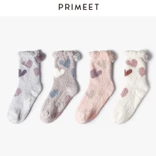 3 пары зимних носков женские милые толстые теплые носки из кораллового флиса kawaii в Корейском стиле с пушистыми рюшами розовые носки без пятки для дома Забавный подарок