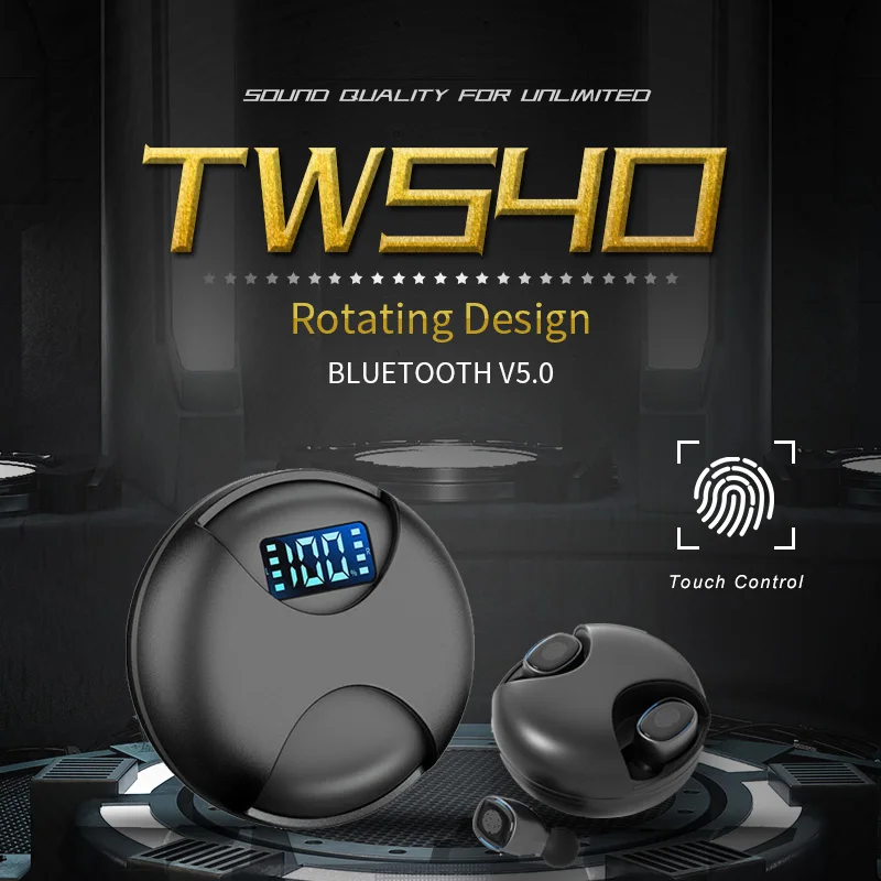 Mini ANC Wireless Headphones Bluetooth V5 0 Earphones Sports Earbuds Headsets HIFI Stereo Sound Waterproof Rotation LED Display