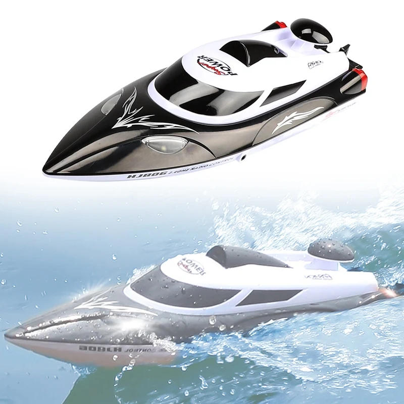 

Remote Control Boat For Kids Gift HONGXUNJIE HJ806 High Speed 35km/h 200m Control Distance Fast Ship RC Boat Black