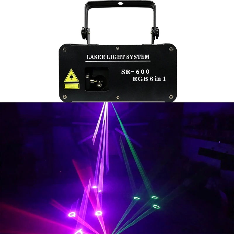 Мощный лазерный проектор с 3D эффектом Dj RGB 6 в 1 линейный сканирующий луч света
