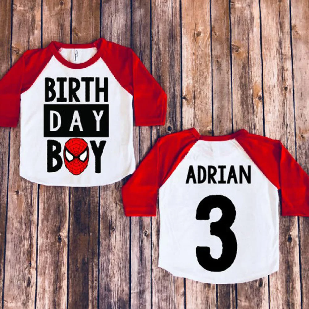 Заказная Красная футболка с рукавом три четверти спереди и сзади персональная