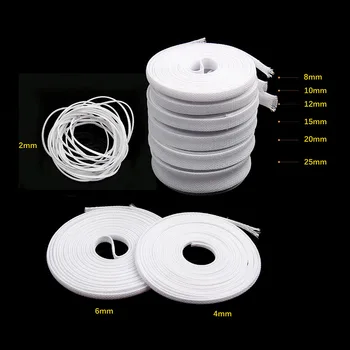 

5M White Cable Sleeves DIY High quality Braid PET Expandable Sleeving High Density Sheathing 2/4/6/8/10/12/15/20/25mm