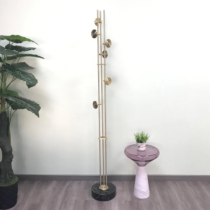 

GY Living Room Hanger Floor Coat Rack Nordic Marble Brass Bedroom Simple Designer Model Room Coat Rack