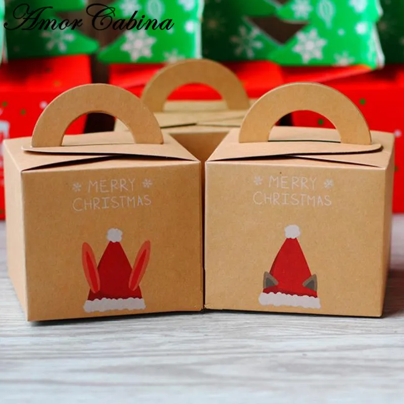 

30pcs Merry Christmas Packing Candy Box Party Cake Dessert Tray Festive Christmas Party Gift Packing Christmas Eve Apple Box