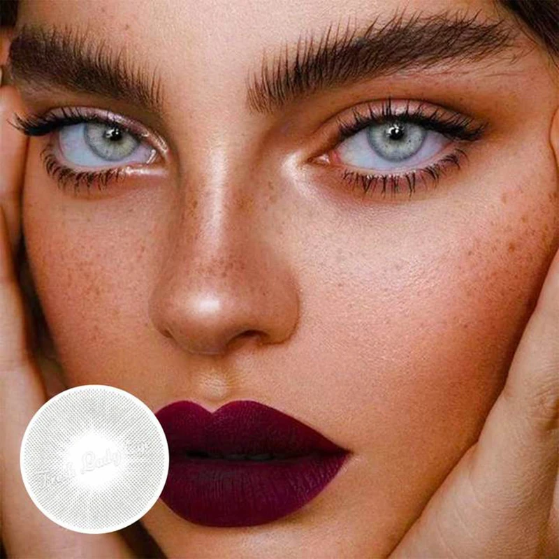Precio Especial Lentillas cosméticas para pupila pequeña, cosmético, color gris Natural, para ojos, 12 meses, 1 par dmx5MoDbQgX