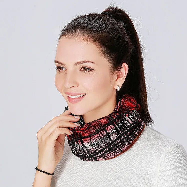 Skullies& Beanies, модная осенне-зимняя шапка, шарф, женские шапки с принтом, теплые шапки, шарфы двойного назначения, женская вязаная шапочка унисекс - Цвет: Glamour red