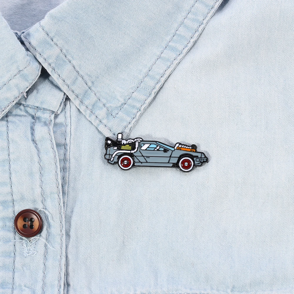 Pins Brooch Bags Badge Car-Model Movie Gifts Women Backpack Back-To-The-Future Lapel