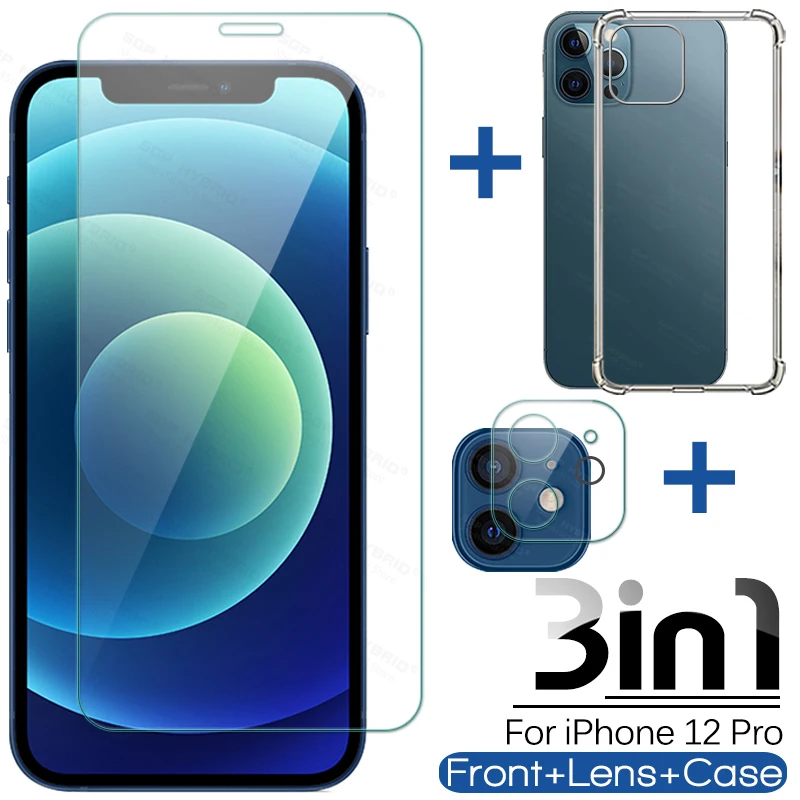 Glass-Case Coque Camera Shockproof-Cover Soft-Shell iPhone 12pro Max-Protective Mini