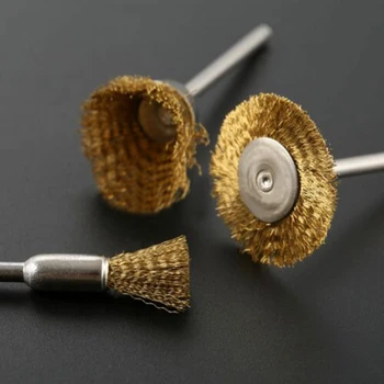 

5/15/25mm Brass Wire Wheel Brush Set Kit Grinder Rotary Rust Removal Accessories