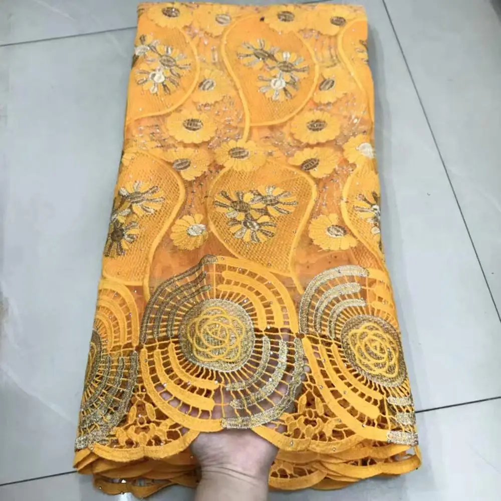 Последняя африканская кружевная ткань высокого качества гипюровое кружево для свадебного платья сетка, фатин, кружева с камнями нигерийские кружевные ткани - Цвет: As shown 2