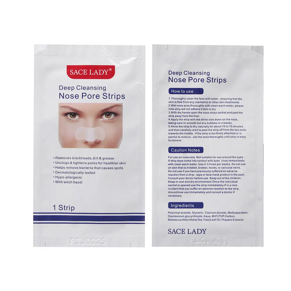 

SACE LADY Blackhead Remover Mask Nasal Strips Black Head Nose Dot Spot Peel Off Sticker Face Acne Whitehead Pore Cleaner