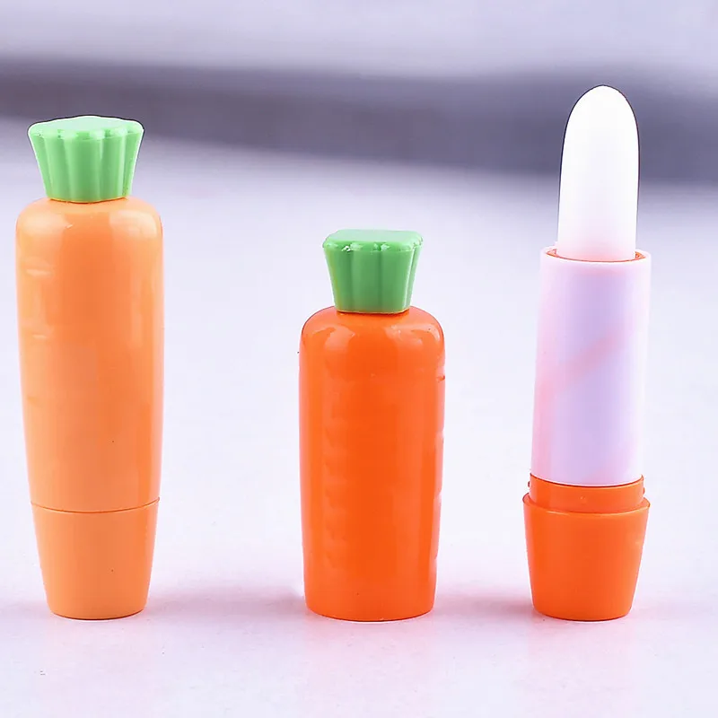 

1pc New Lip Balm Moisturizing Carrot Shape Longlasting Water Lip Care For Women Men Makeup Natural Plant Lip Balm Colorless