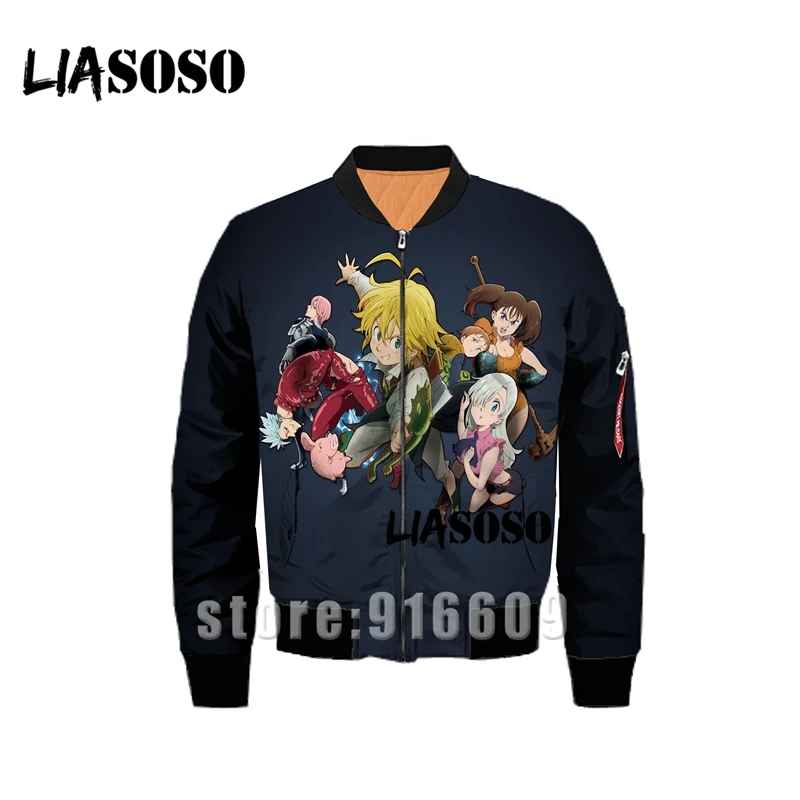 4 Зимняя куртка с 3D принтом Nanatsu No Taizai The Seven Deadly Sins, ветровка, пальто, толстовки, аниме, Толстовка Harajuku - Цвет: 4