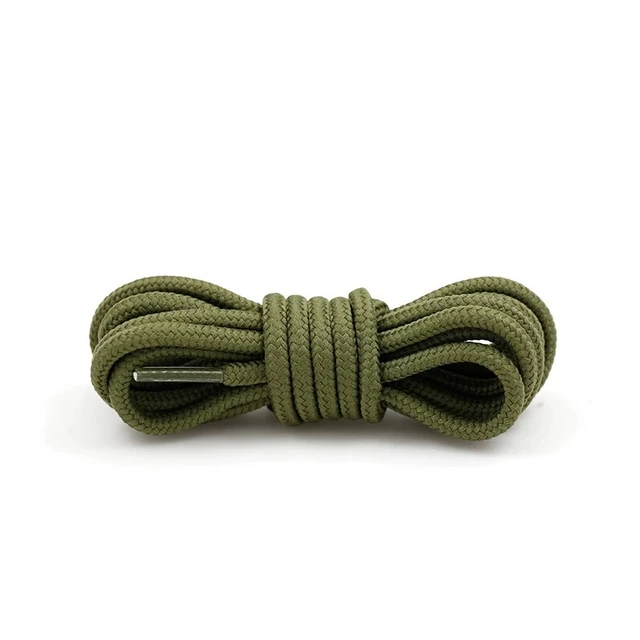 1 Pair Classic Solid Round Shoelaces Durable Polyester Shoe laces Boot Laces Sneaker Shoelace 21 Colors 70cm 90cm 120cm 150cm Army green