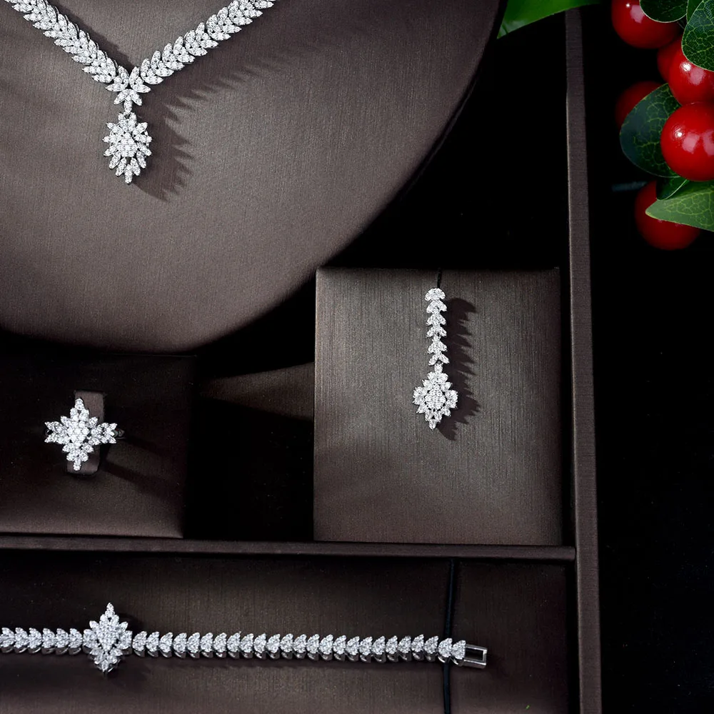 HIBRIDE Latest Fashion Women Wedding AAA Cubic Zirconia Necklace Earring Dubai Jewelry Set Jewellery Addict Bijoux Femmel N-1169 - Image 3