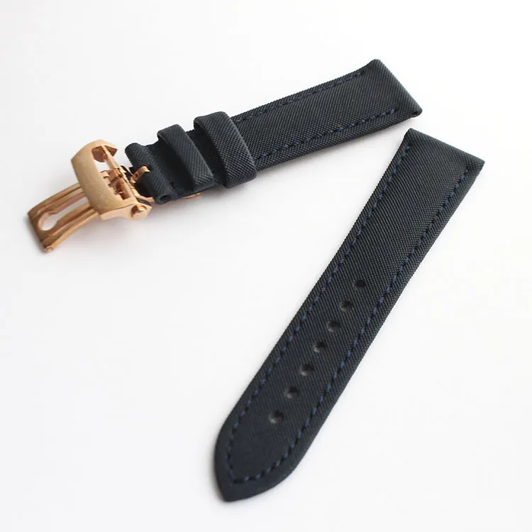 23 мм черная нейлоновая поверхность и телячья кожа ремешок для Blancpain FIFTY FATHOMS