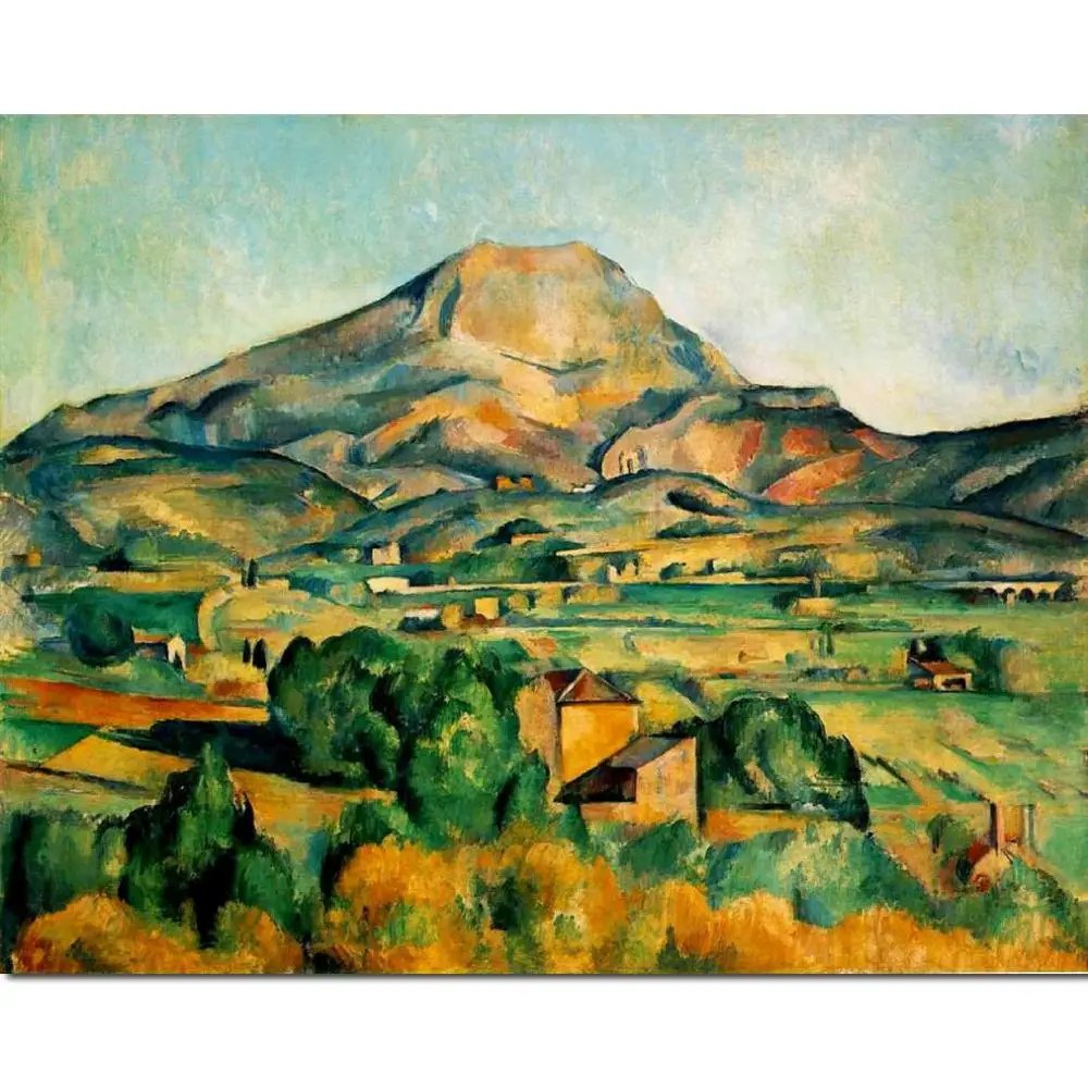 

Handmade Paul Cezanne Oil Painting Landscape Mont Sainte Victoire Canvas Reproduction Abstract Art Villages Artwork Wall Decor