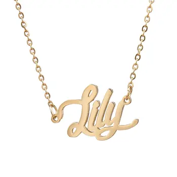 

Gold Color Personalized Name Letter Stainless Steel Necklace Chains Necklaces Custom Birthday Party Jewelry Gift AAA Quality