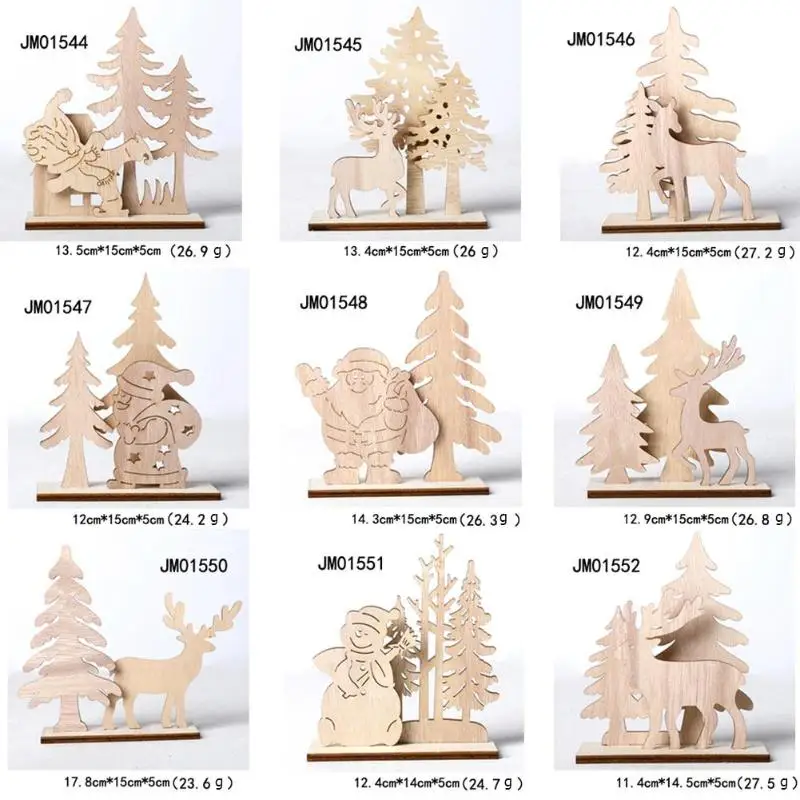 Год натуральное дерево Рождественское украшение Санта снеговик олень Рождественский подарок Noel Рождественское украшение для дома Navidad Deco
