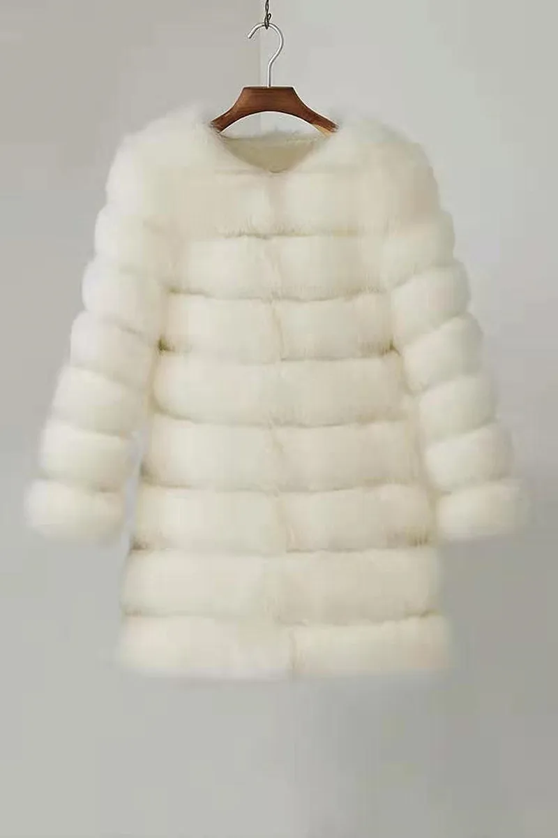 Новое поступление длинное теплое пальто из искусственного меха белого леопарда высокого качества от популярный вечерний длинный Coart женский - Цвет: Leopard Grain