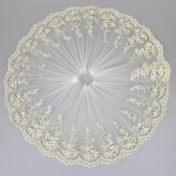 

1Yards Latest Laces Wedding Lace Fabric Gold Lace Bridal Dress 19cm Mesh Lace Fabric Ribbon Sewing Embroidery Trim encajes QA5