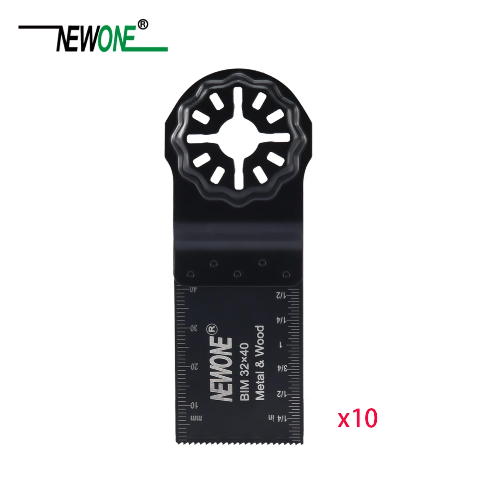 32x40 10pcs NEWONE Starlock 32*40 мм/32*50 удлиненные биметаллические пилы BIM подходят для мощных осциллирующих инструментов для дерева, резки металла, удаления гвоздей - Цвет: 32x40 10pcs