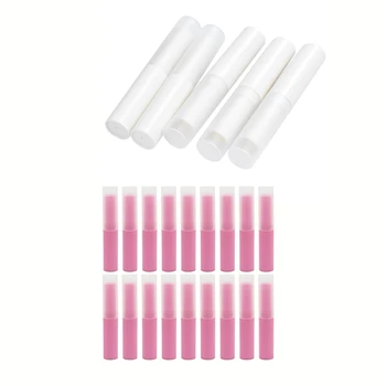 

30 Pcs DIY Refillable Empty Lip Balm Lipstick Stick Tube Bottle Container, 5 Pcs Beige & 25 Pcs Pink