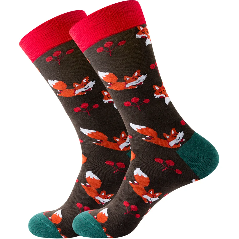 Chaussettes Hip Hop colorées pour hommes et femmes, coton peigné, astronome animal, chaussettes longues géométriques, robe d'affaires d'Halloween, nouveau