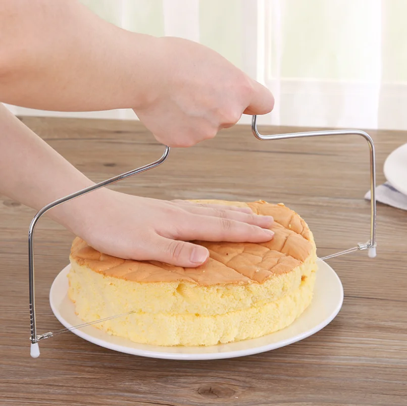 Двойная линия, регулируемый металлический резак для торта, нож для теста из нержавеющей стали, инструменты для украшения, формы для выпечки, кухонный инструмент для выпечки