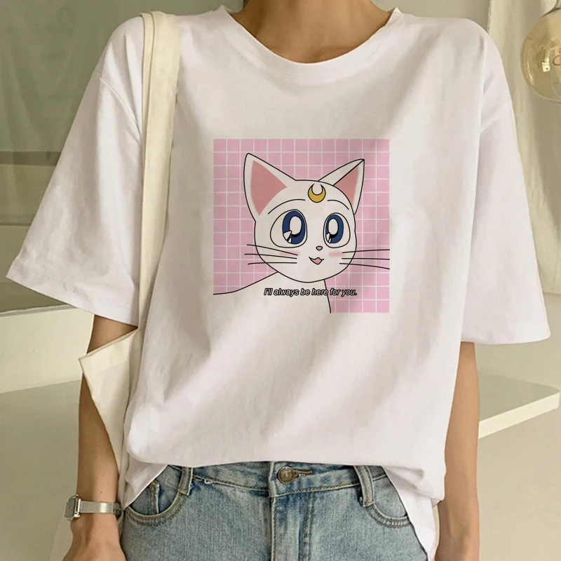 2019 женская футболка с моряком Kawaii японское аниме эстетический Топ футболки милым