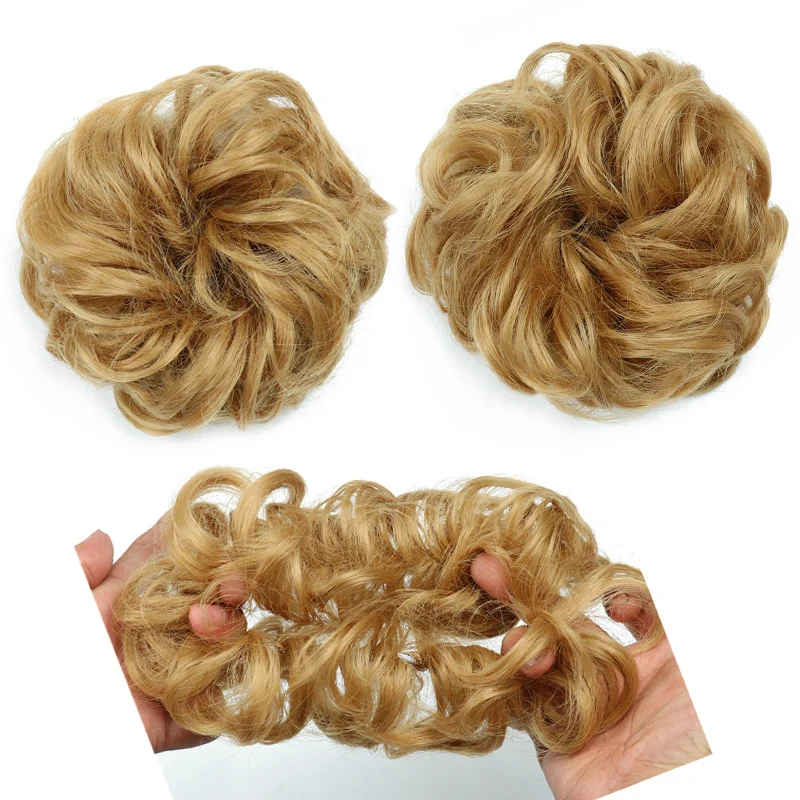 Women Curly Chignon Hair Clip In Hairpiece Hair Extensions Bun For