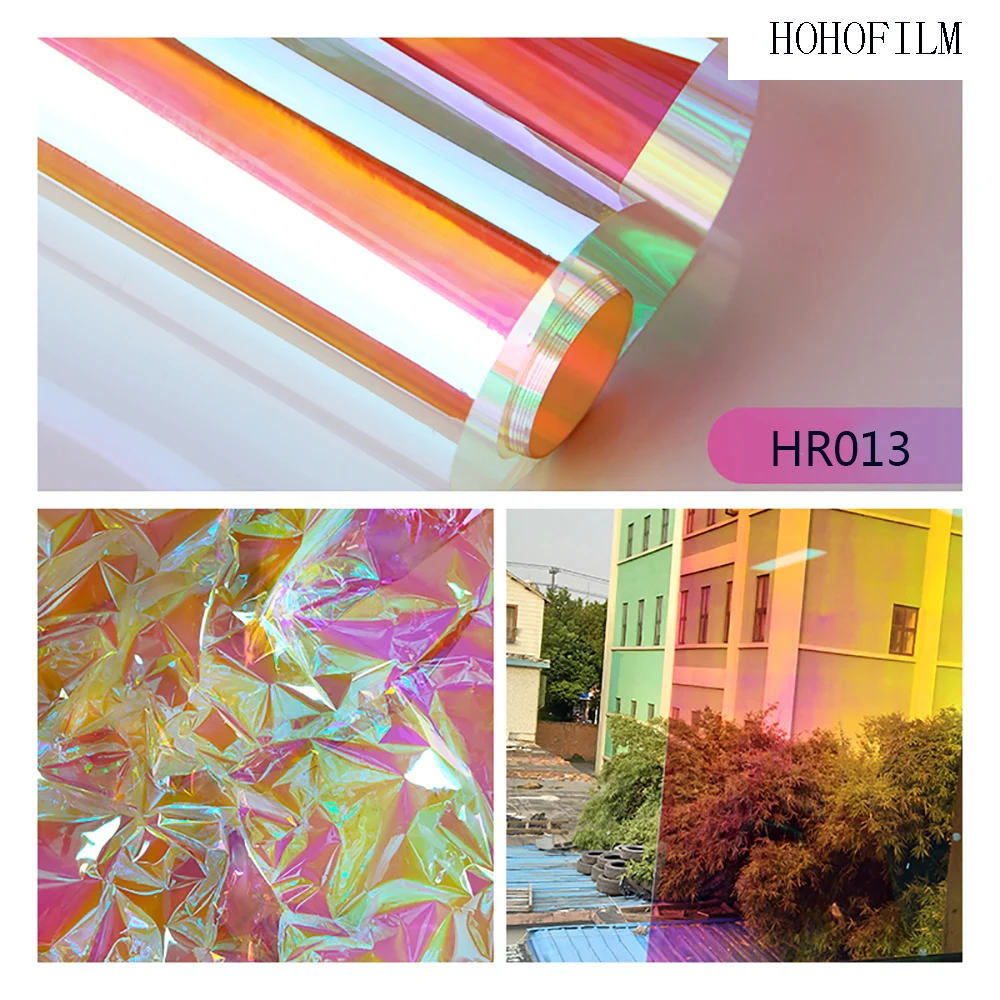 HOHOFILM Rainbow window Film Iridescent Window Film Glass Films Home Decorative Glass Sticker Chamelon Color