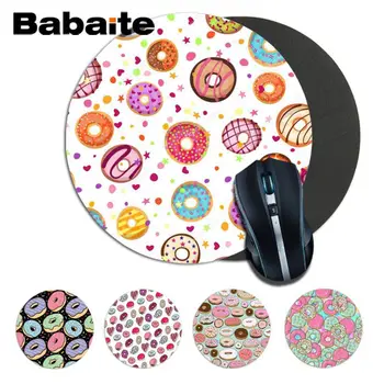 

Babaite Funny Delicious colorful donuts round Durable Rubber Mouse Mat Pad Size for 220*220*2mm round mousepad Game Mousepad