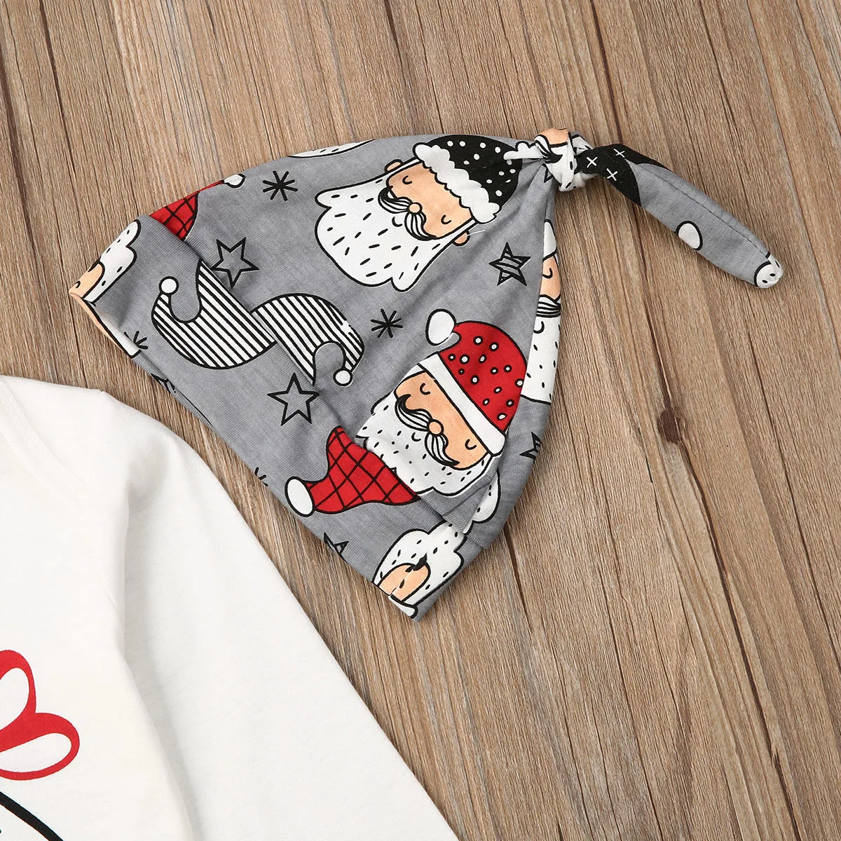 Рождественские комплекты одежды для новорожденных девочек и мальчиков, комбинезон с рисунком из мультфильма, топы+ штаны Санта-Клауса+ шапки, 3 предмета